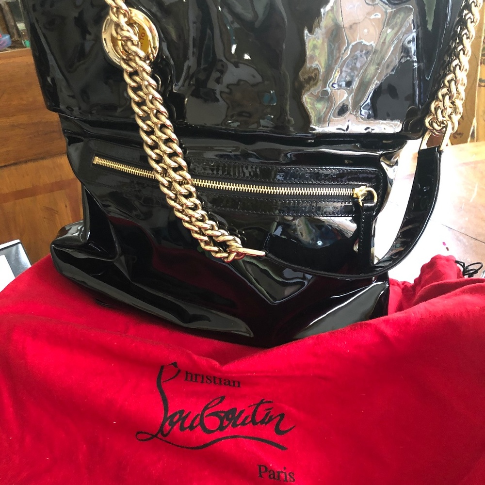 Christian LouBoutin Black Patent Leather Bag
